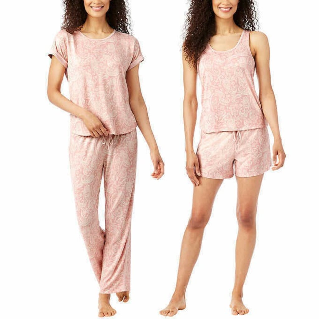 Lucky Brand Woman Pajama Set 4pc Sleepwear Pink Size Xl